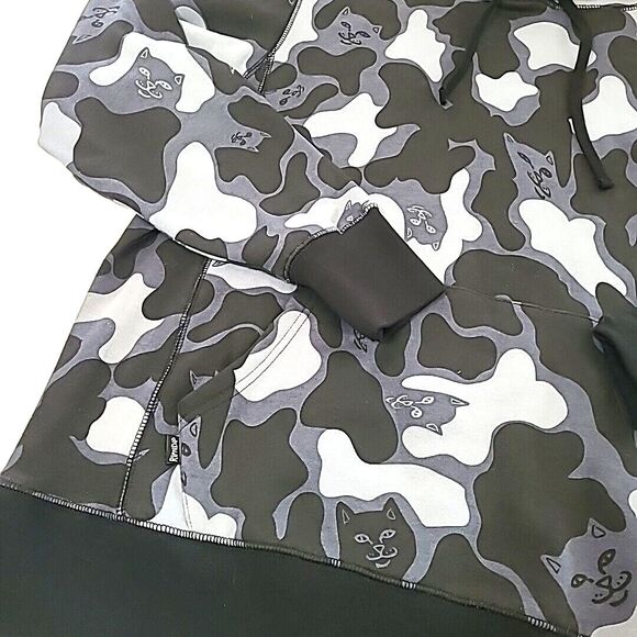 S Ripndip Gray Camo Lord NERMAL Cat pull Over Hoodie Camouflage NEW W Tag SMALL - Picture 2 of 11
